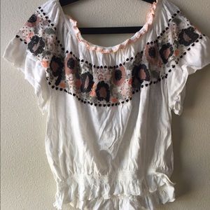 Free people off the shoulder smocked blouse size M