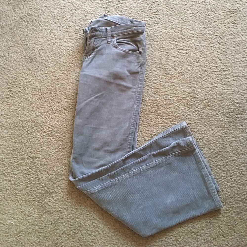 Gray corduroy flare pants