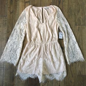 NWT Charlotte Russe Ivory Lace Romper Small