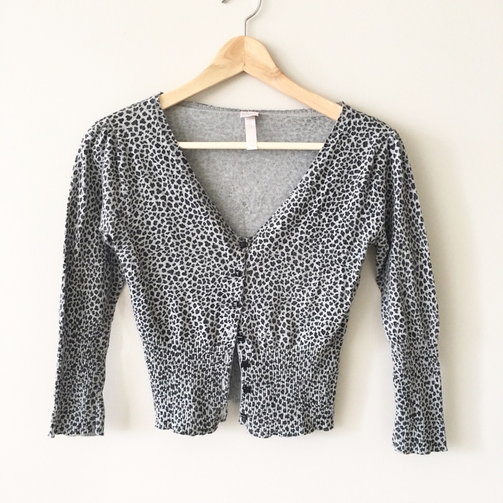 Aqua Cheetah Print Cropped Cardigan