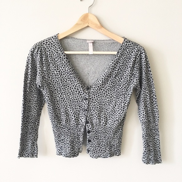 Aqua Cheetah Print Cropped Cardigan - Picture 1 of 4