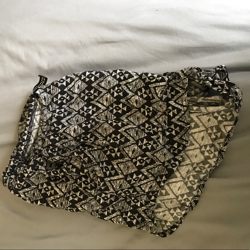 Divided Tribal Print Shorts