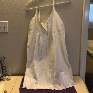 Oysho white linen dress