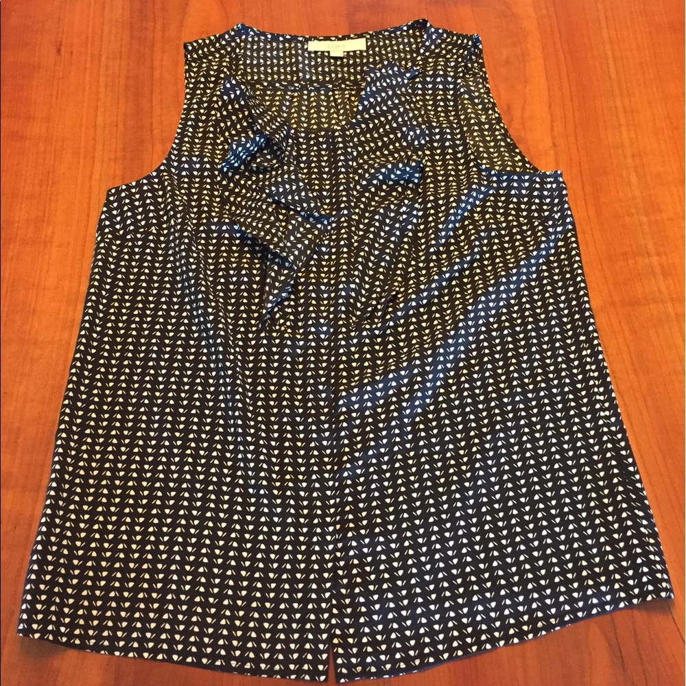 Ann Taylor Loft Ruffle sleeveless blouse