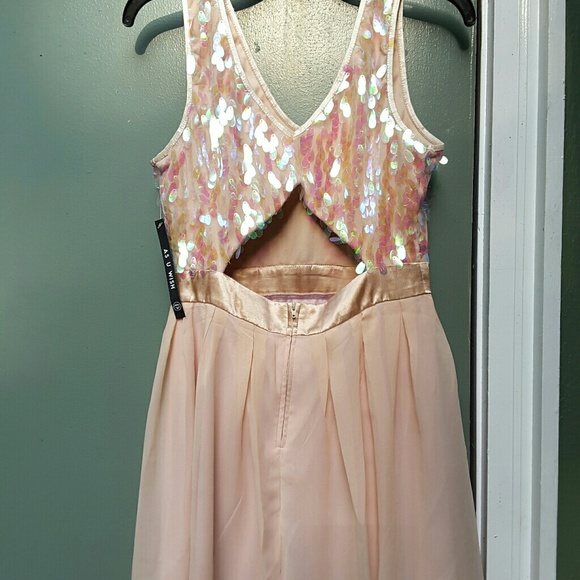 "As U Wish" Champagne Formal Party Dress sz "M" - Picture 2 of 7