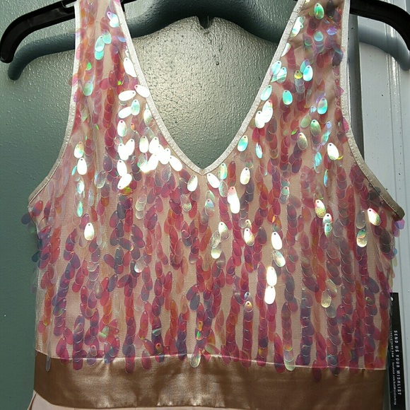 "As U Wish" Champagne Formal Party Dress sz "M" - Picture 3 of 7