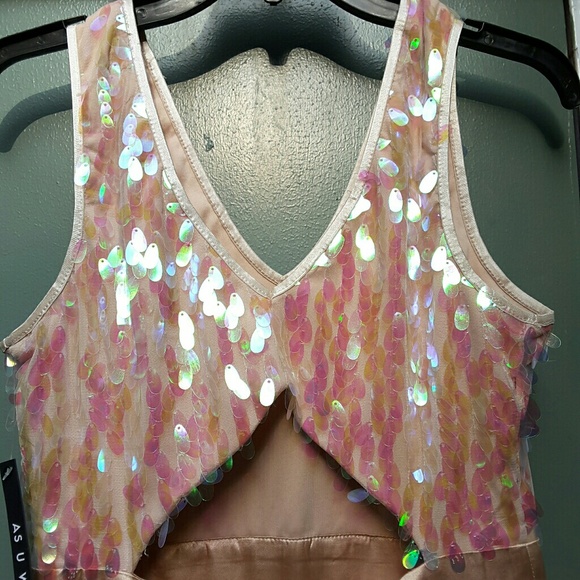 "As U Wish" Champagne Formal Party Dress sz "M" - Picture 4 of 7