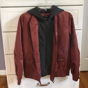 NWOT Burgundy Bomber Jacket