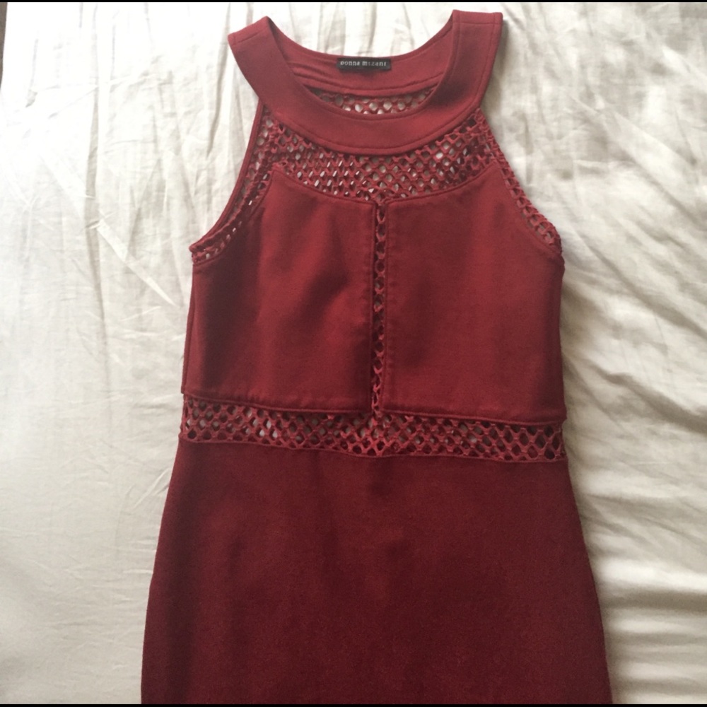 Crimson crotchet dress