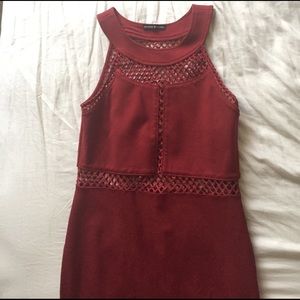 Crimson crotchet dress