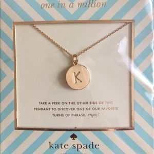 Brand new Kate Spade initial pendant necklace, K