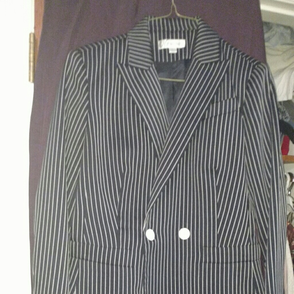 Dress Barnes Nautical style blue striped blazer.