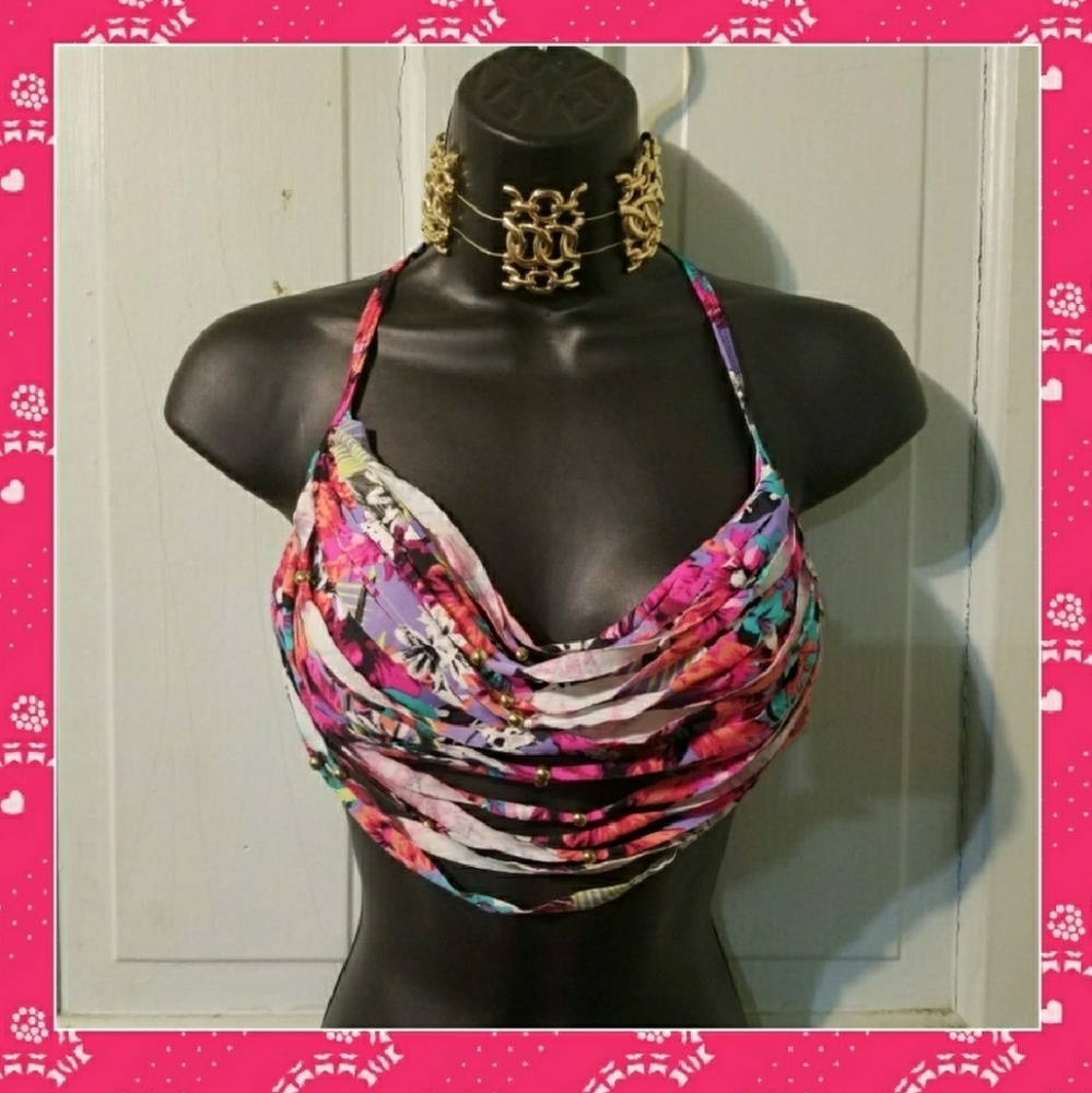 Floral Multicolor Bikini Top