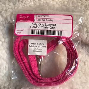 NIB Thirty One Lanyard in pink cross pop