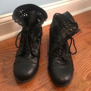 Rampage Black Laced Up Combat Boots