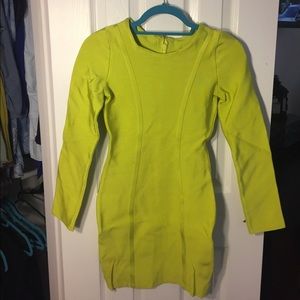 Lime Green Body Con Dress