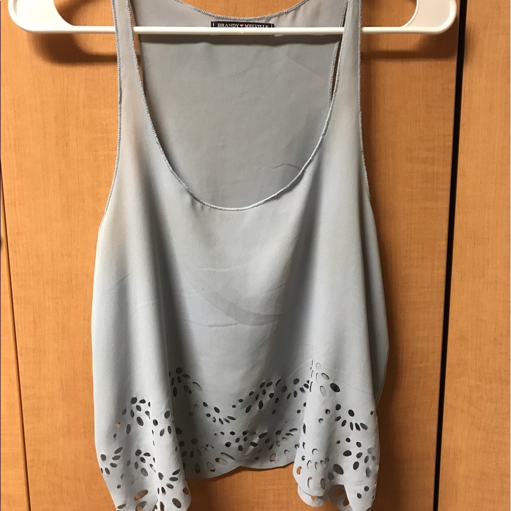 Brandy Melville baby blue cut out top