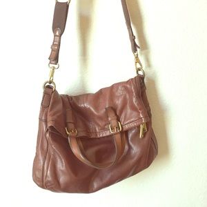 Fossil explorer tote in dark leather & wallet