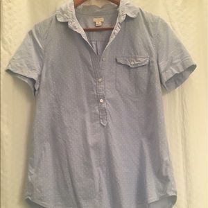 J. Crew short sleeve button down with white dots