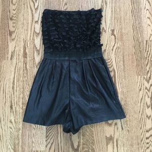 Urban Outfitters strapless black ruffle romper