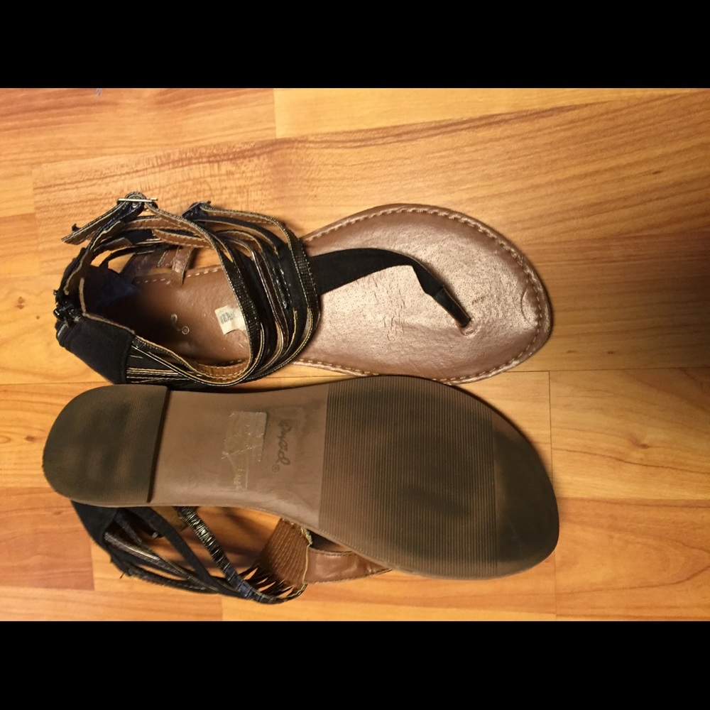 Black strappy sandals