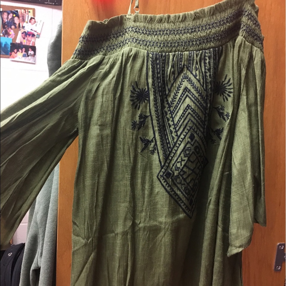 Army green blouse