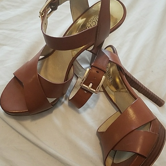 Shoes - Michael Kors luggage color heels
