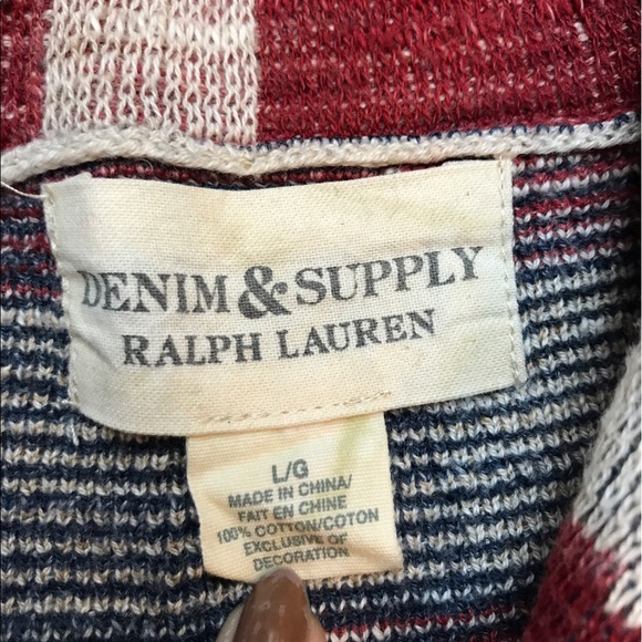 **SOLD Denim & Supply Flag Print Cardigan, L - Picture 3 of 7