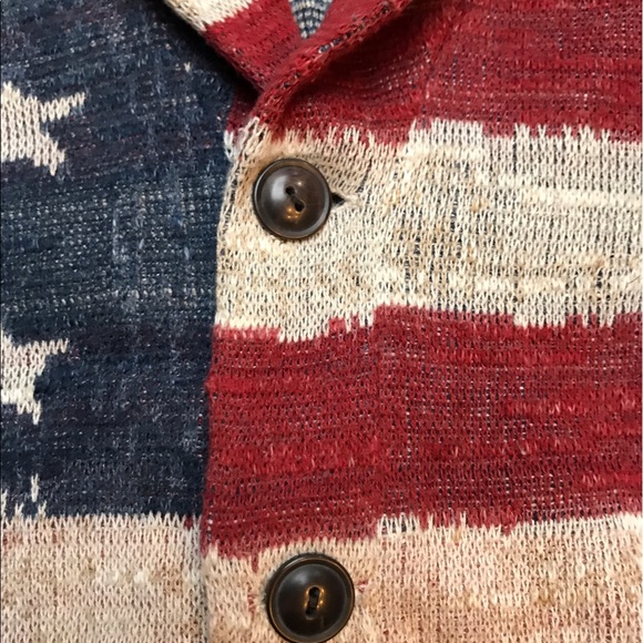 **SOLD Denim & Supply Flag Print Cardigan, L - Picture 5 of 7