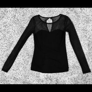 Black lace long sleeve top