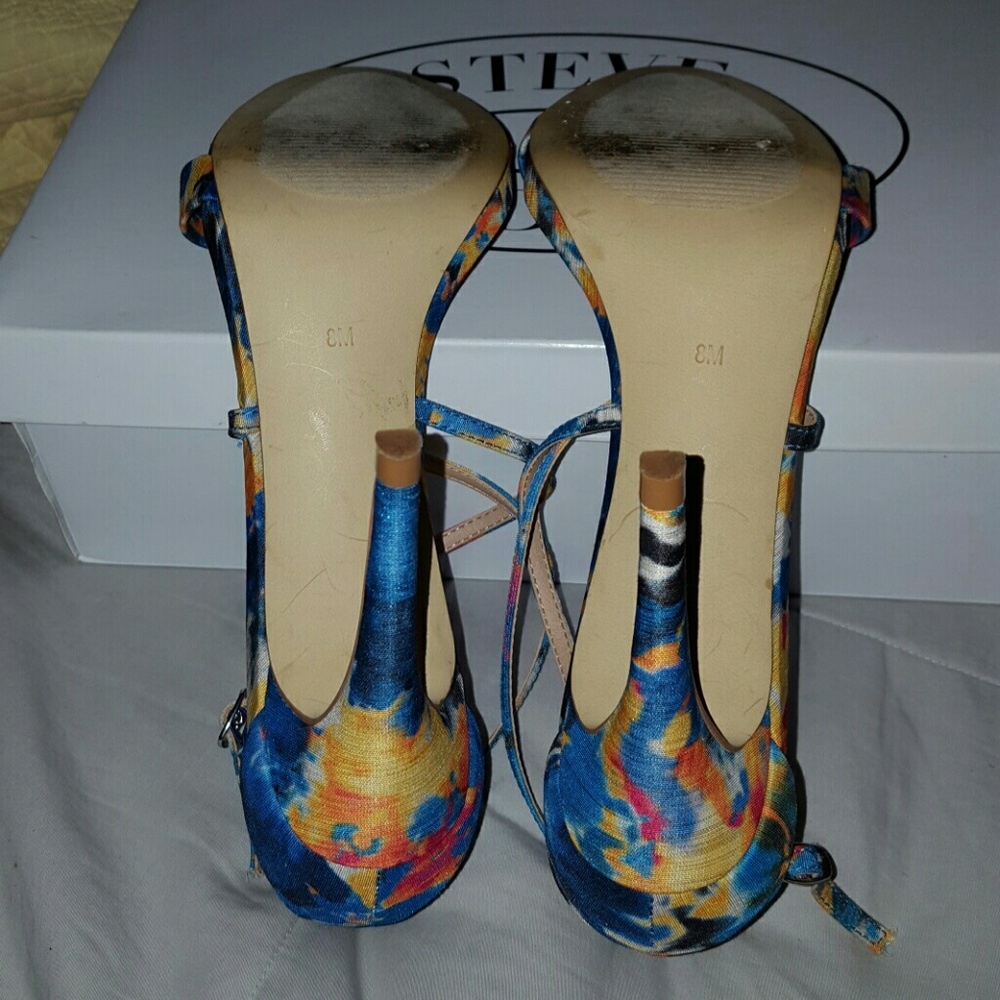 Blue-Multi color Steve Madden Open-toe Heels - Picture 3 of 3