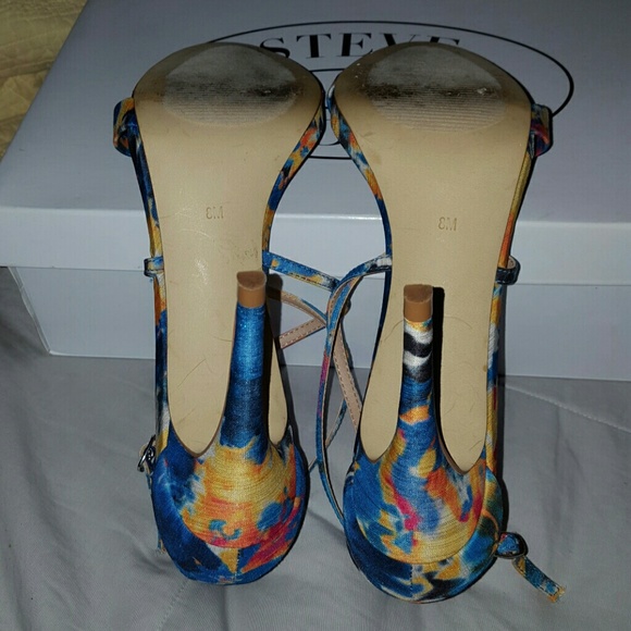 Blue-Multi color Steve Madden Open-toe Heels - Picture 3 of 3