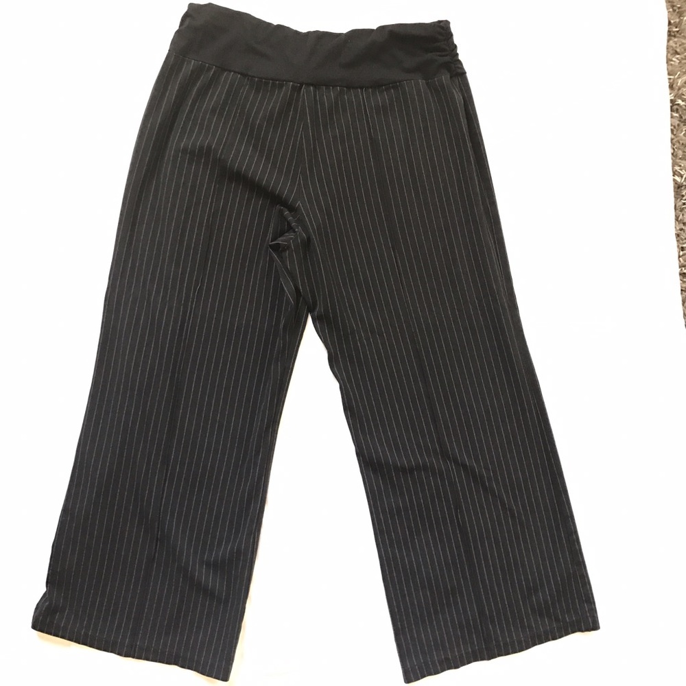 Torrid pull on black dress pants 18 white stripes