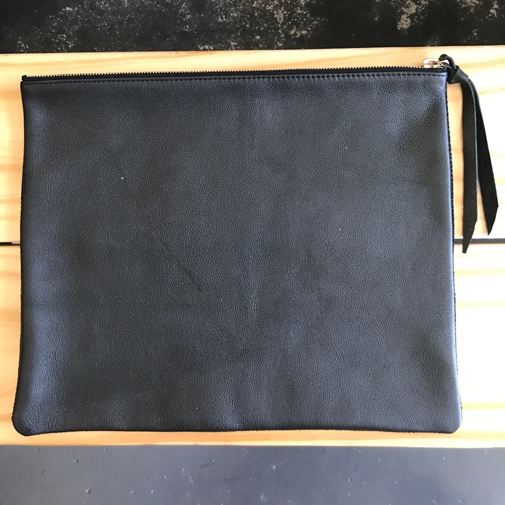 Real leather clutch