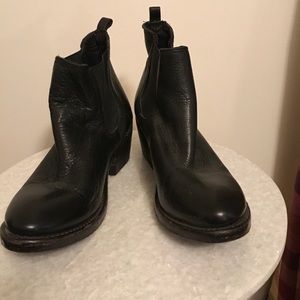 Black Leather Booties By Vintage - Size 8