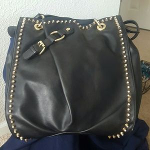Black gold studded purse