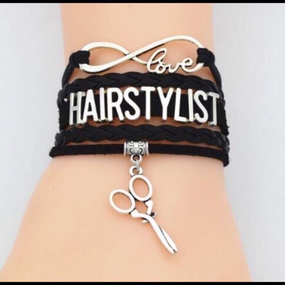 Hairstylist Scissor Charm Love Infinity Bracelet