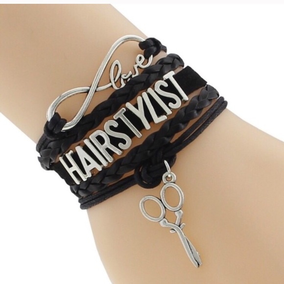 Hairstylist Scissor Charm Love Infinity Bracelet - Picture 2 of 3
