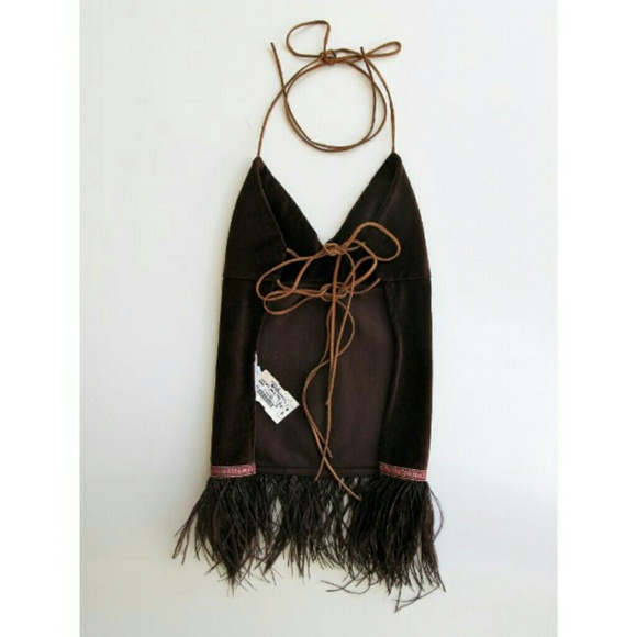 Anna Huling Velvet Backless Halter Top NWT - Picture 3 of 4