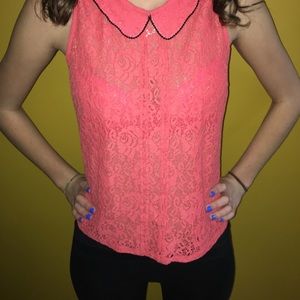 Pink lace top
