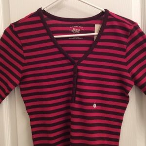 BASS & CO. Long Sleeve Burgundy Thermal Top