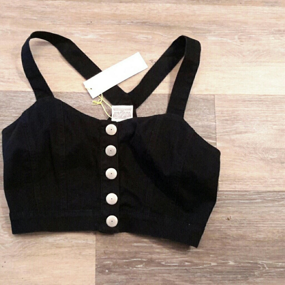 Bcbg button up crop top - Picture 1 of 2