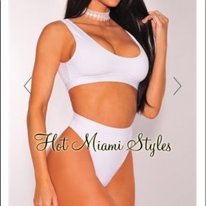 NWT - Hot Miami styles white bikini swimsuit