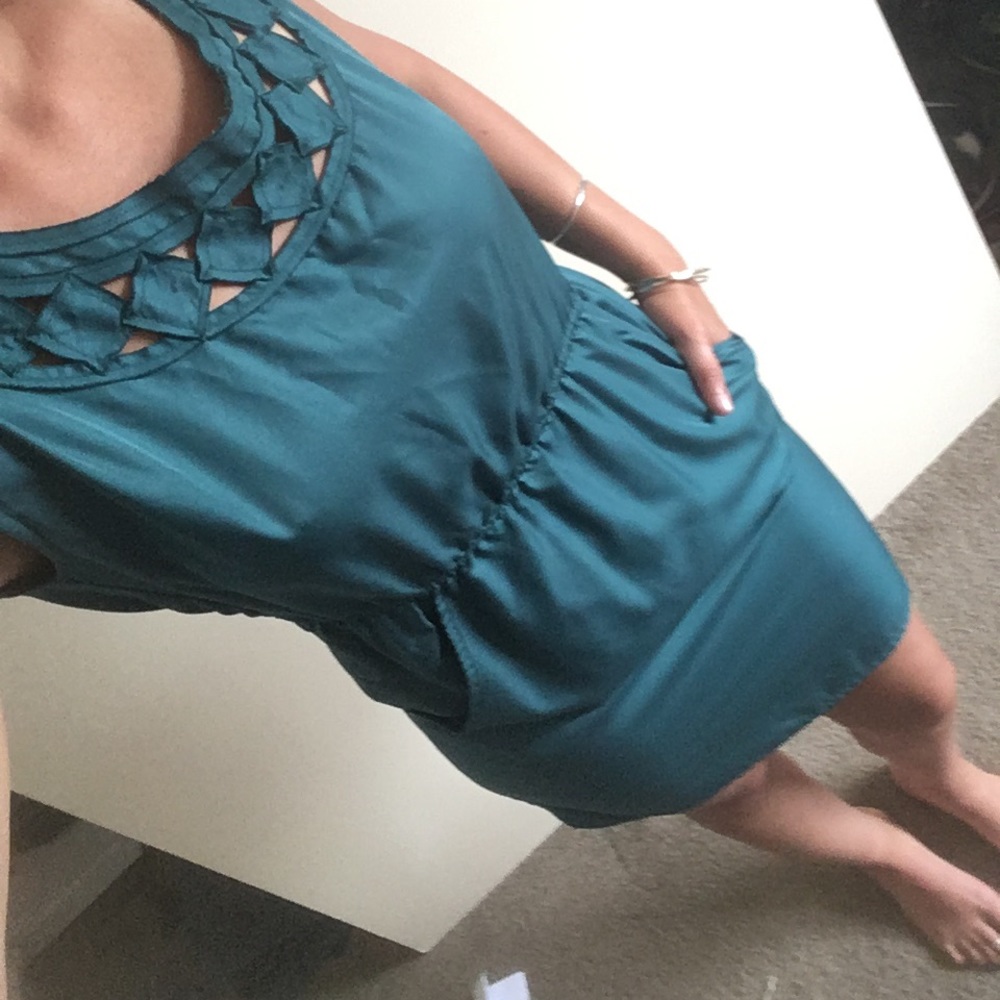 Beautiful teal silky dress