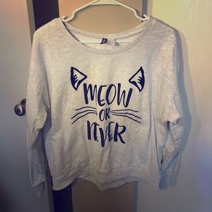 H&M Gray sweatshirt, meow or never!