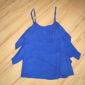 Alice + Olivia sz sm blue silk layered tank