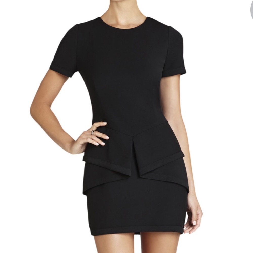 BCBG MaxAzria Madalyn Draped-Peplum Shift Dress