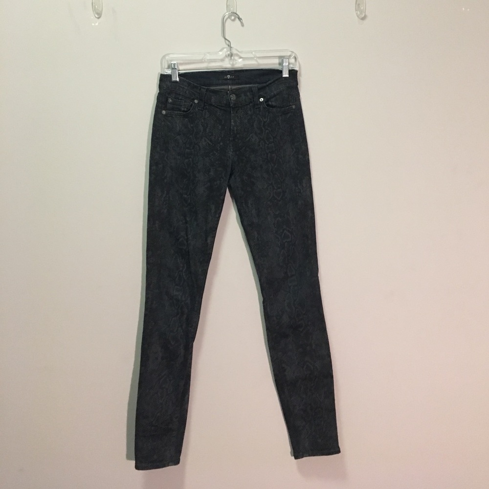 7 For All Mankind Snake Pattern Denim Jeans