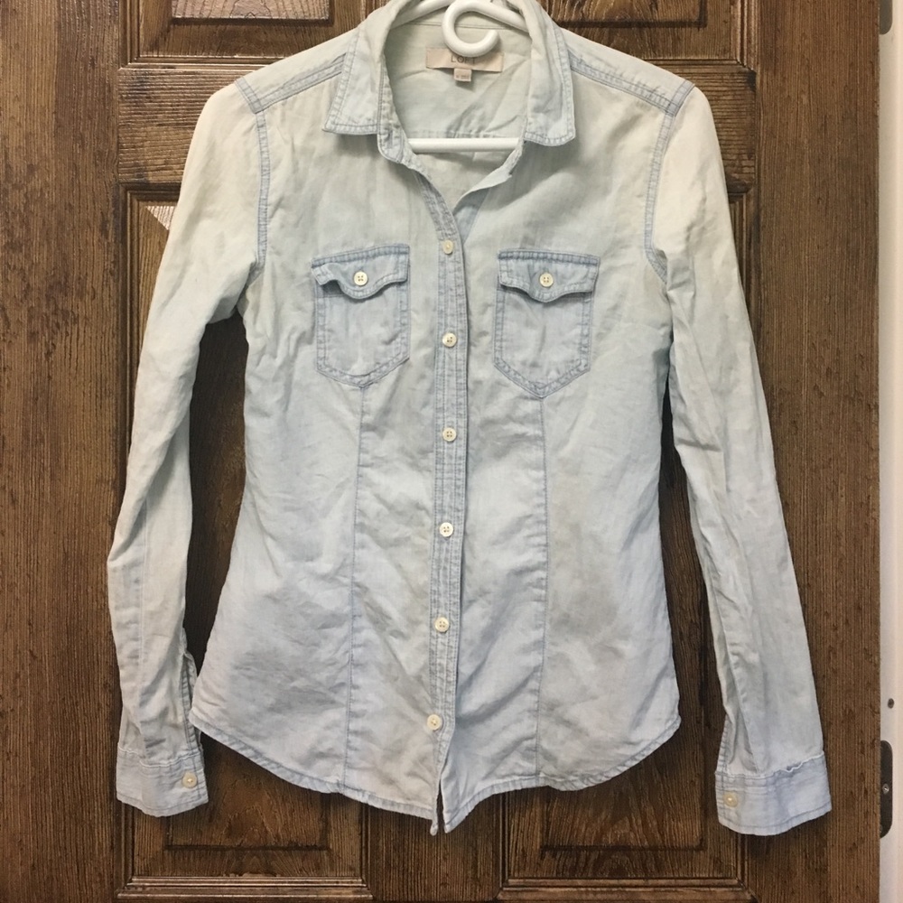 LOFT button down chambray