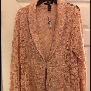 INC pink blush lace blazer - XL NWT